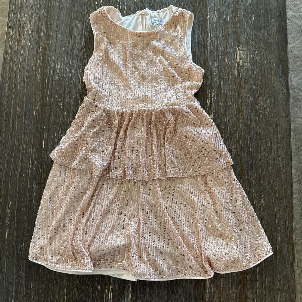 Rose Gold Sequence Sleeveless Dress Girls Size 7 Party Special Occasion